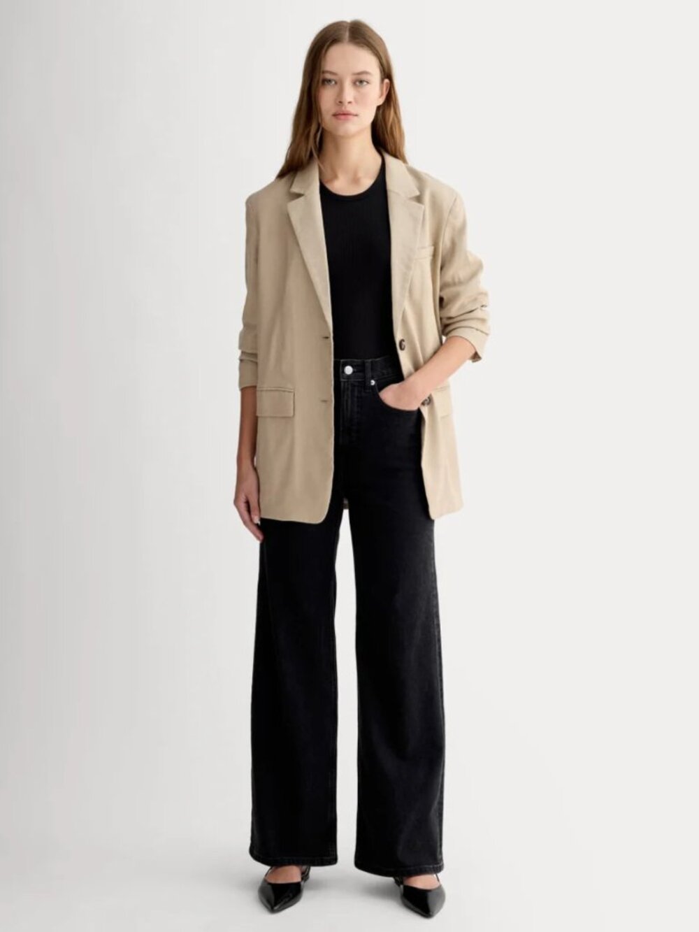 Everlane The Way-High Sailor Crop Jean in Washed Black